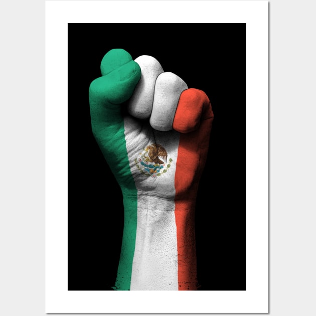 Flag of Mexico on a Raised Clenched Fist Wall Art by jeffbartels